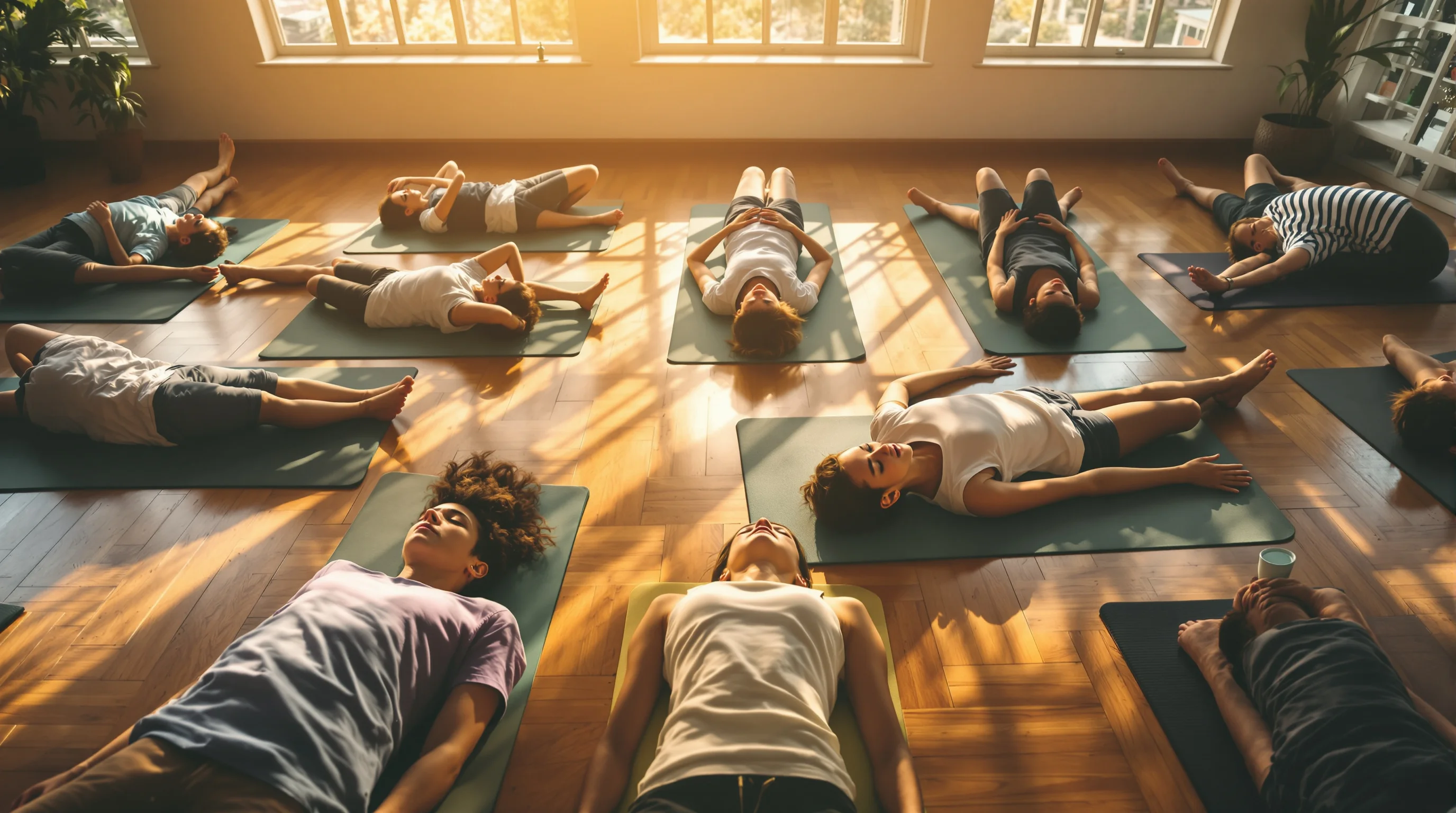 Entspannung am Ende der Yoga-Einheit